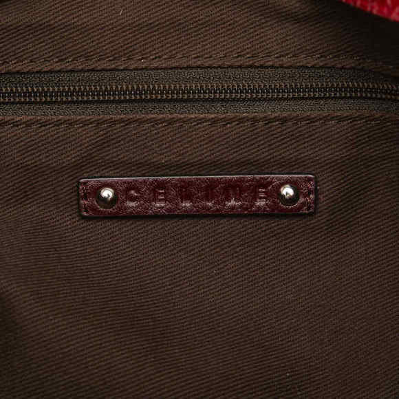 Celine Python Embossed Handbag Red Enamel Leather - Picture 7 of 9